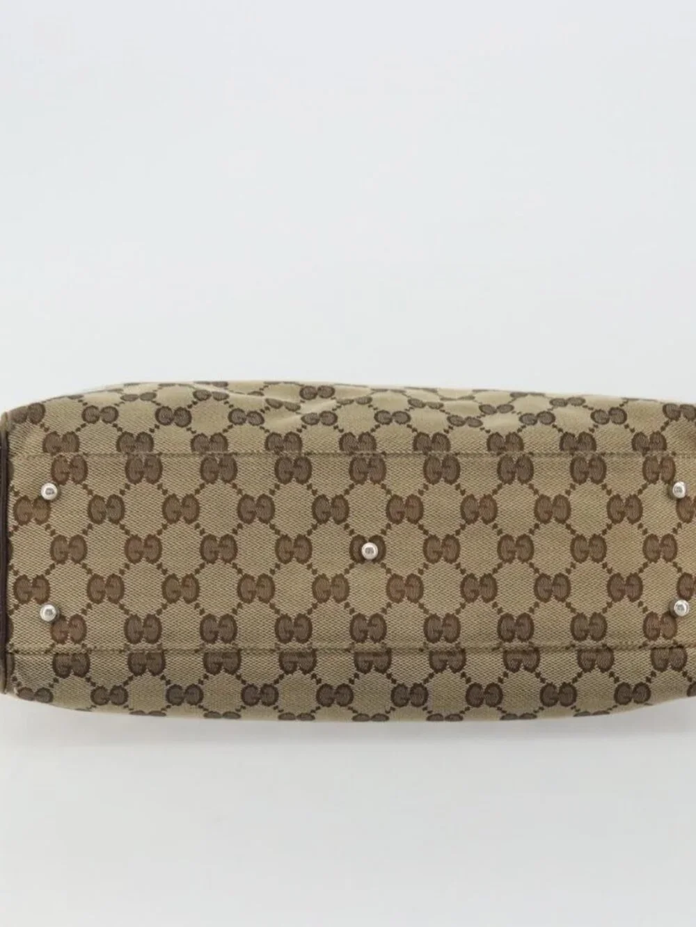GUCCI GG Canvas Web Sherry Line Hand Bag Beige Red Green 145810 Auth 175735